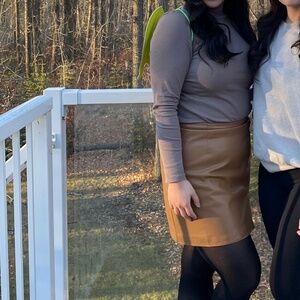 Oak + Fort Leather Mini Skirt